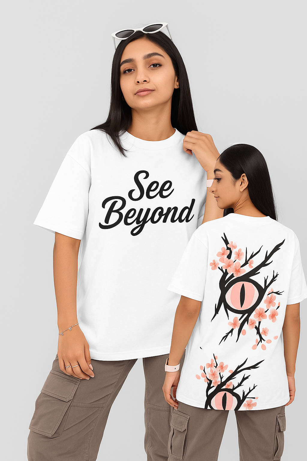 Red Oversized "See Beyond" T-Shirt
