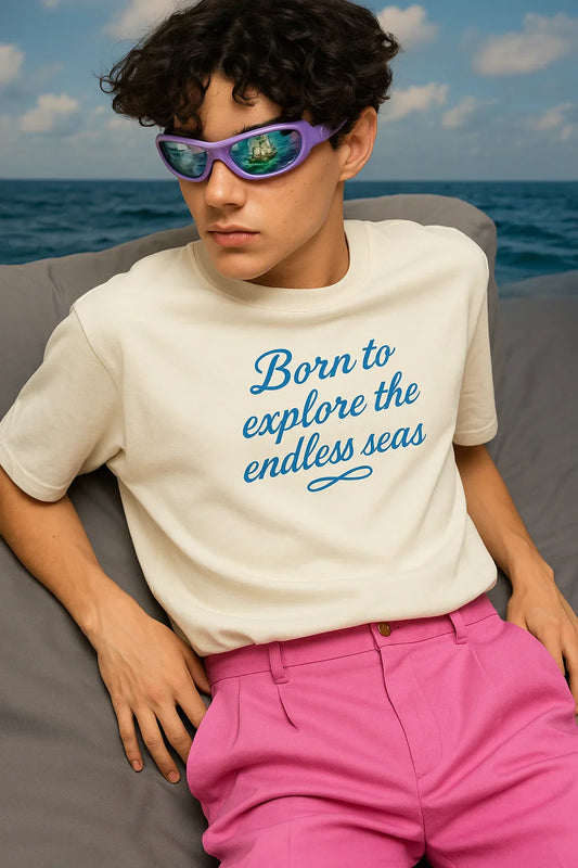 Born to Explore the Endless Seas Oversized T-Shirt
