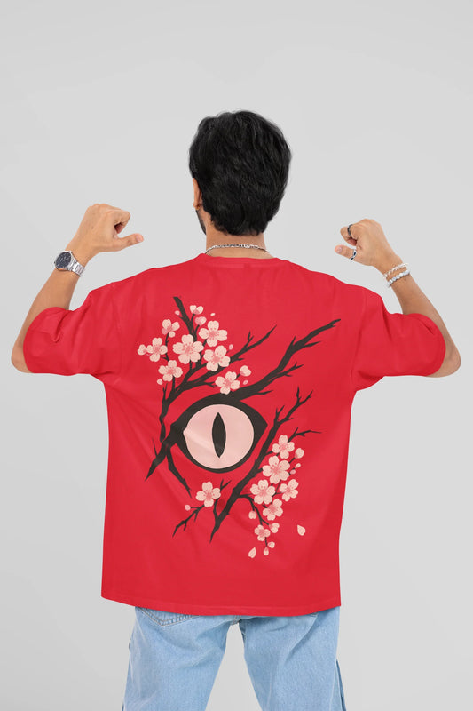 Red Oversized "See Beyond" T-Shirt