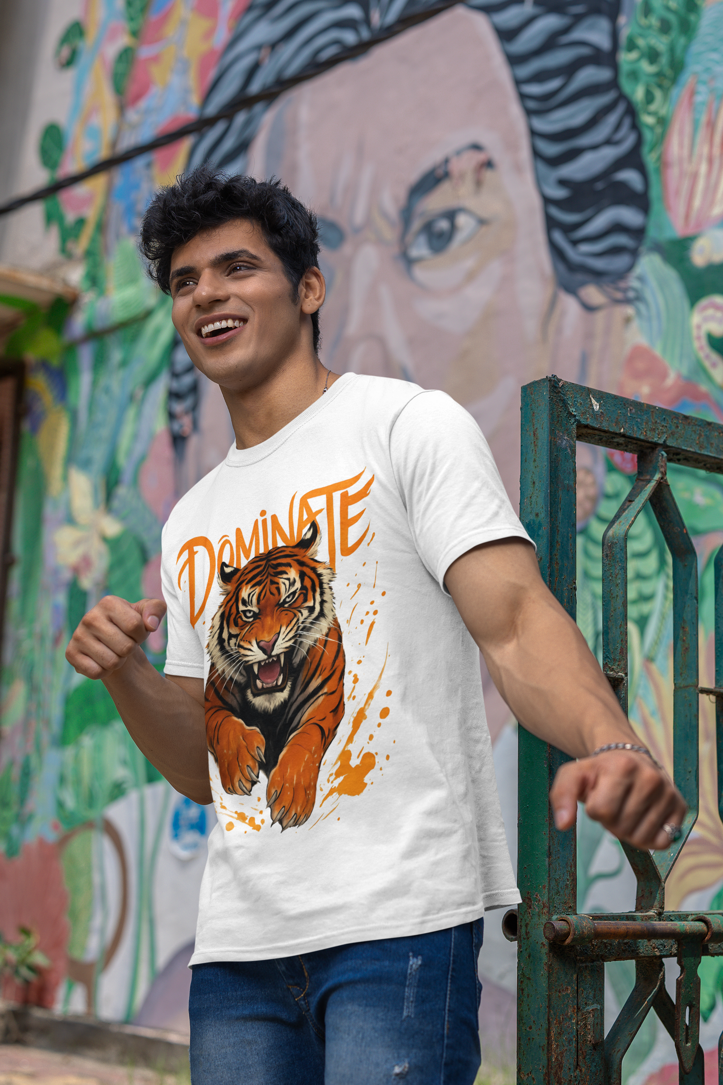 Dominate Tiger Graphic Oversized T-Shirt
