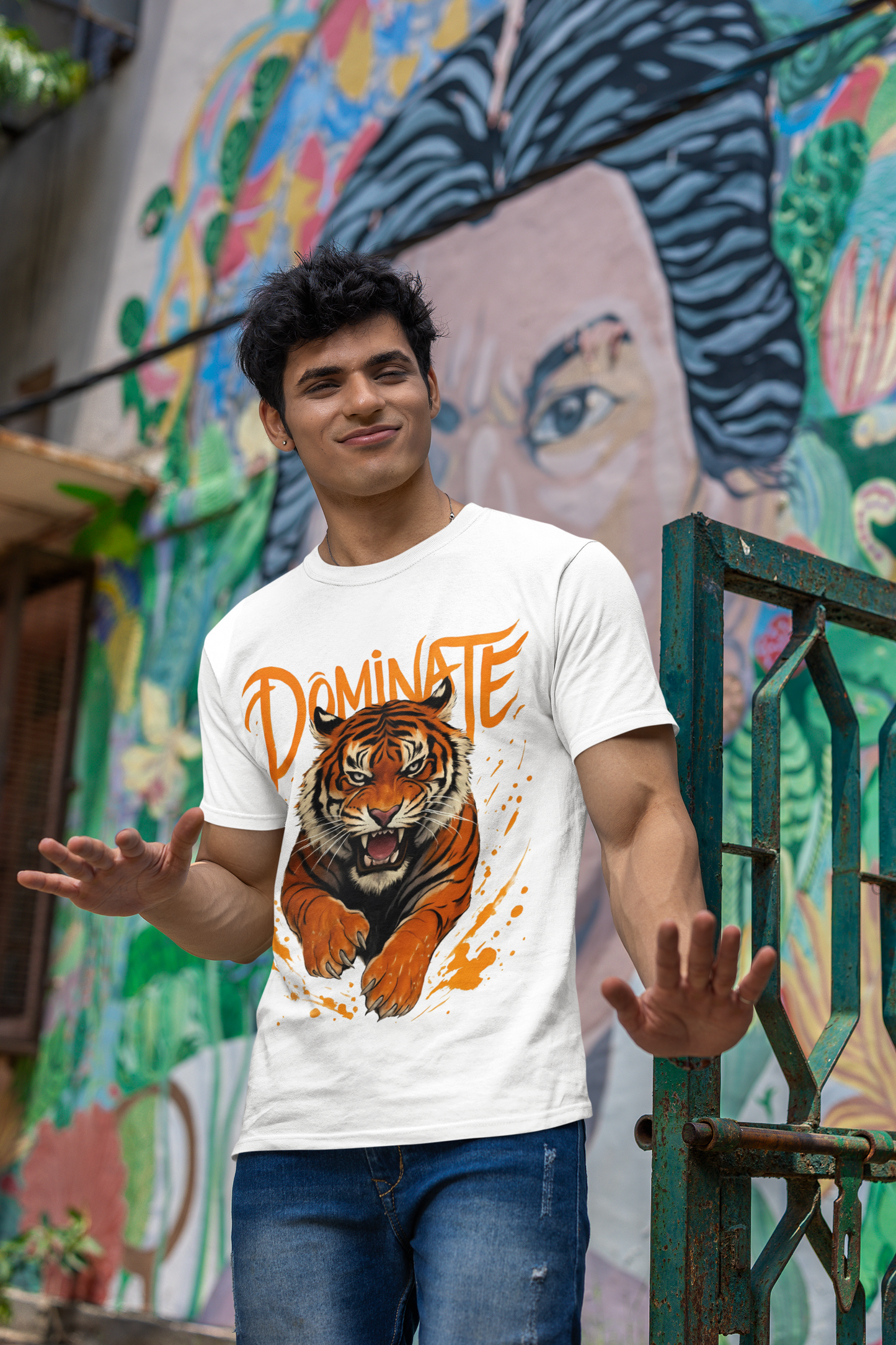 Dominate Tiger Graphic Oversized T-Shirt
