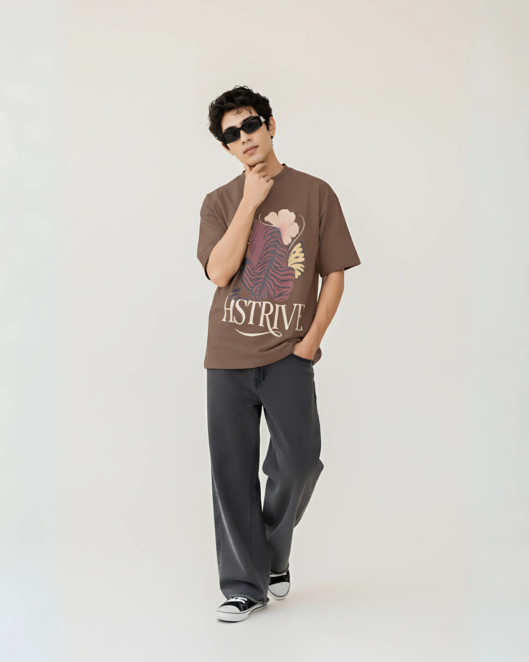 The Human Strive "Tiger Bloom" Oversized T-Shirt