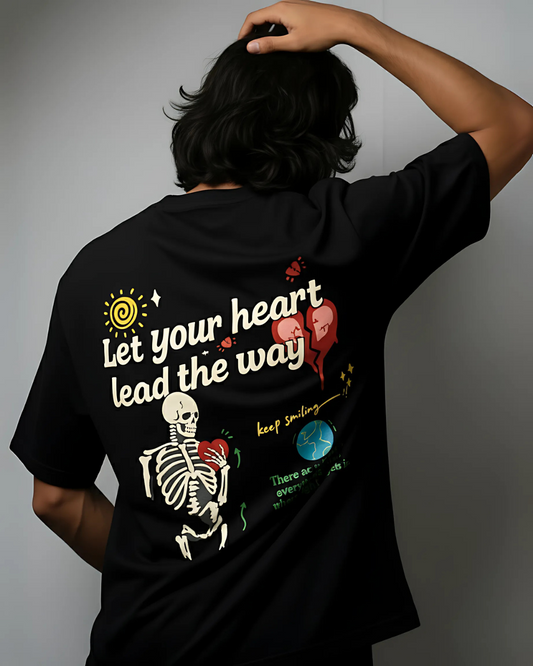 Let Your Heart Lead' Oversized Tee