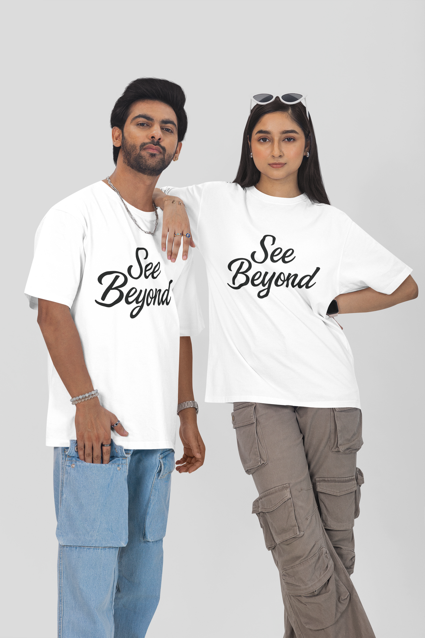 Red Oversized "See Beyond" T-Shirt