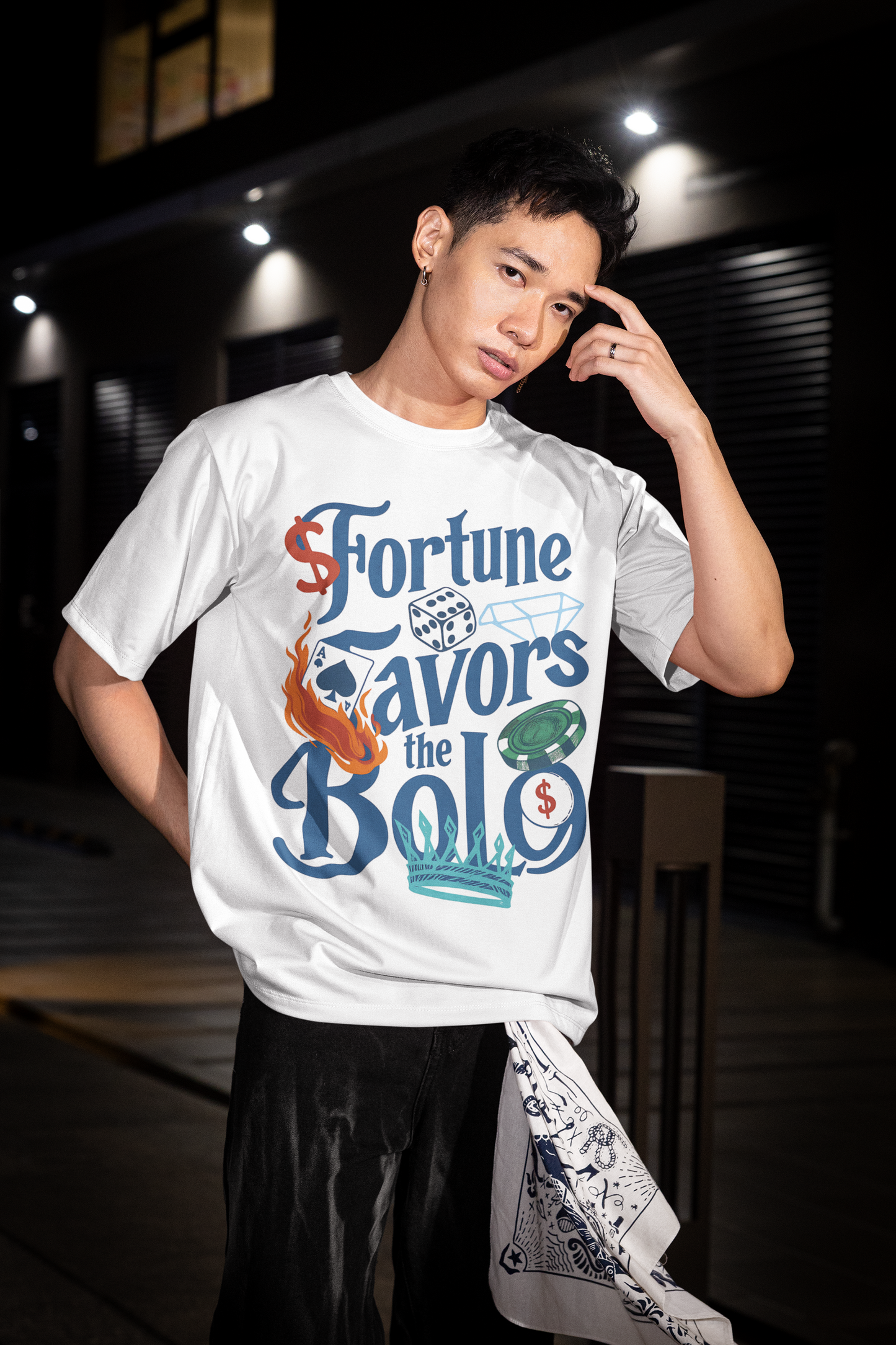 Fortune Favors the Bold Oversized Graphic T-Shir