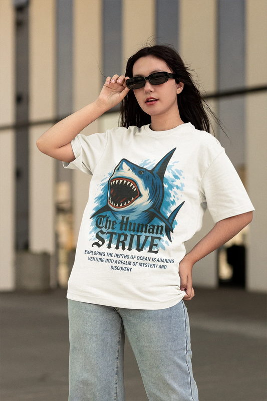 The Human Strive Shark Graphic T-Shirt for Women