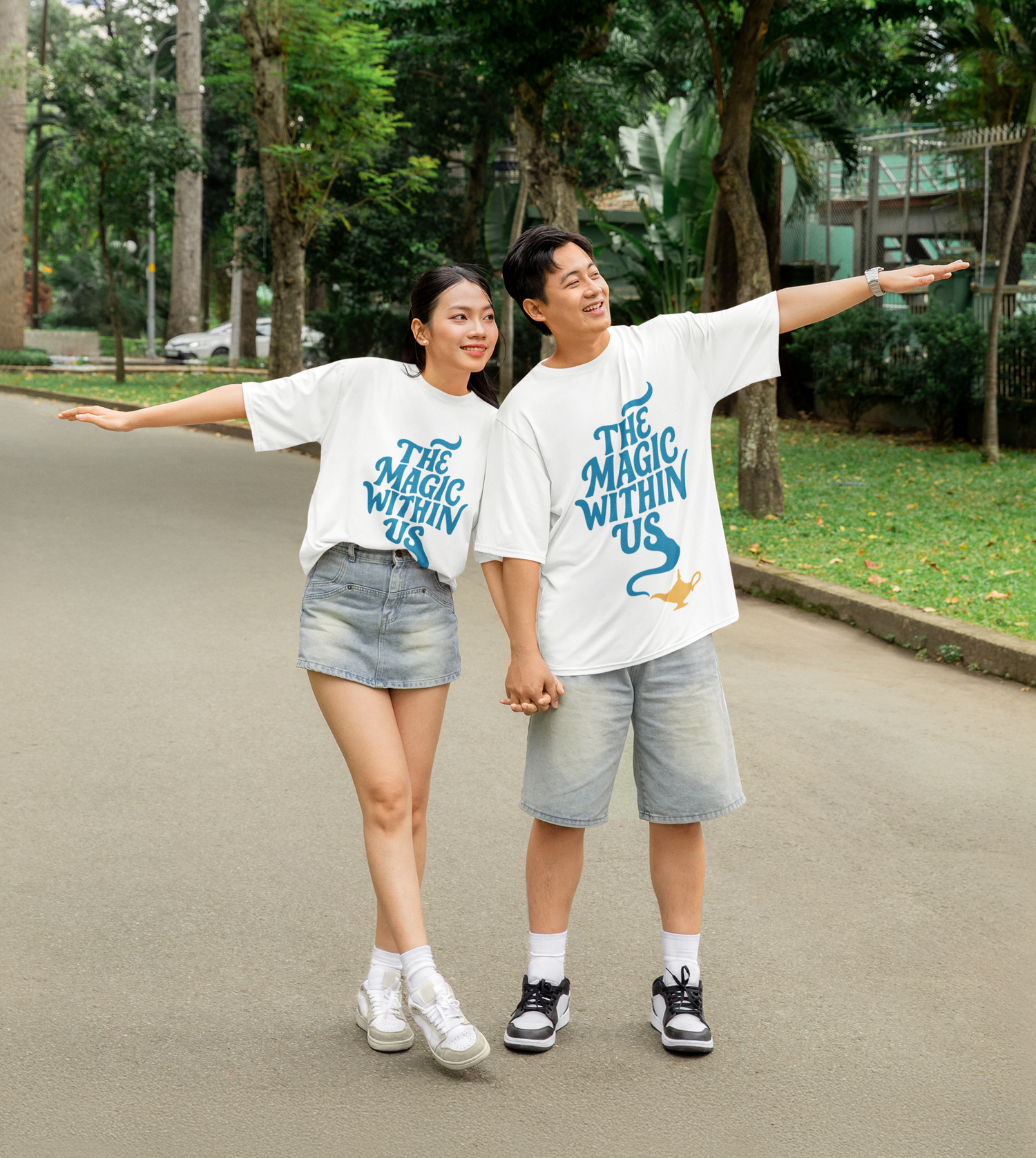 Motivational Couple Tees – Oversized Inspirational Streetwear