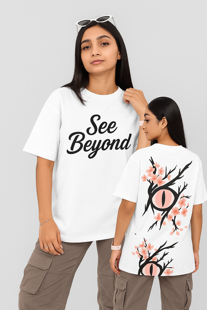 Red Oversized "See Beyond" T-Shirt