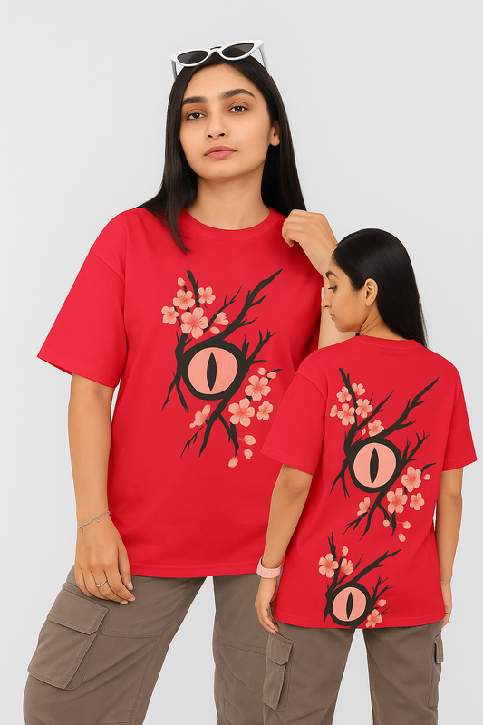 Red Oversized "See Beyond" T-Shirt