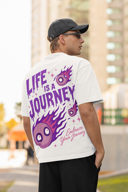 Life is a Journey Oversized T-Shirt – Chase the Light Motivational Streetwear