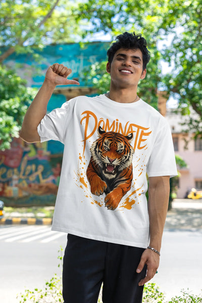 Dominate Tiger Graphic Oversized T-Shirt