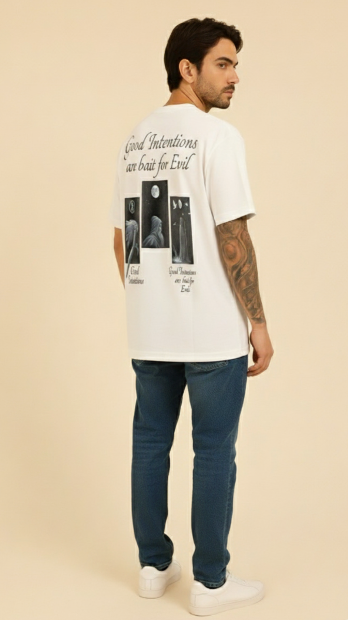 Good Intentions Are Bait For Evil - Oversize Back Print Tee