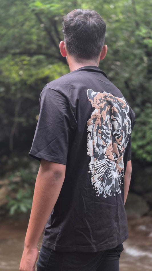 The Human Strive Black Tiger Graphic T-Shirt | Regular Fit Streetwear Essential
