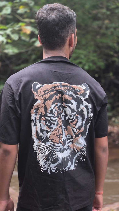 The Human Strive Black Tiger Graphic T-Shirt | Regular Fit Streetwear Essential