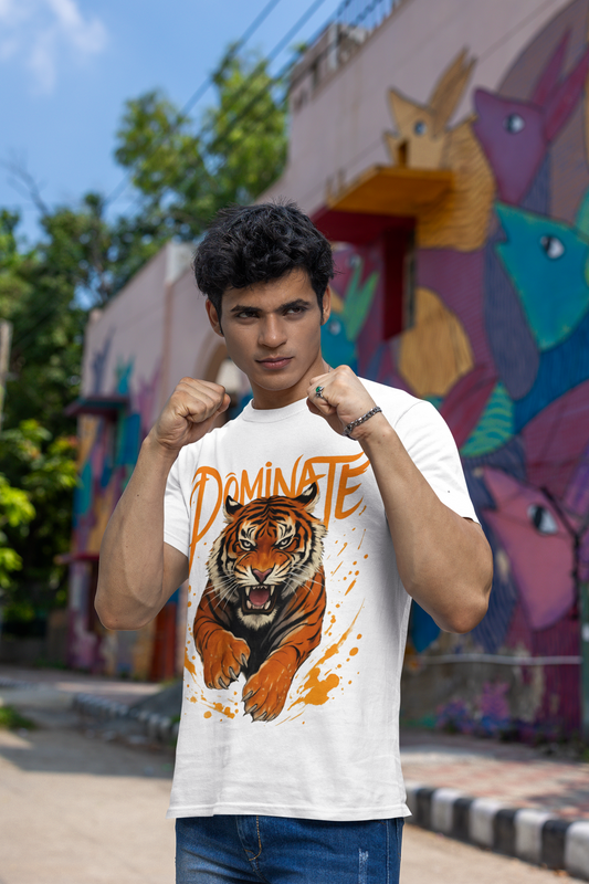Dominate Tiger Graphic Oversized T-Shirt – Fierce Streetwear Style
