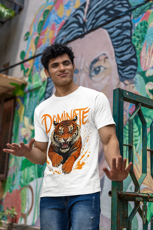 Dominate Tiger Graphic Oversized T-Shirt – Fierce Streetwear Style