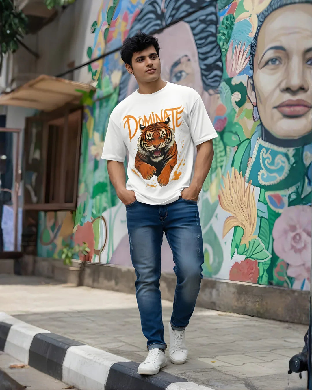 Dominate Tiger Graphic Oversized T-Shirt