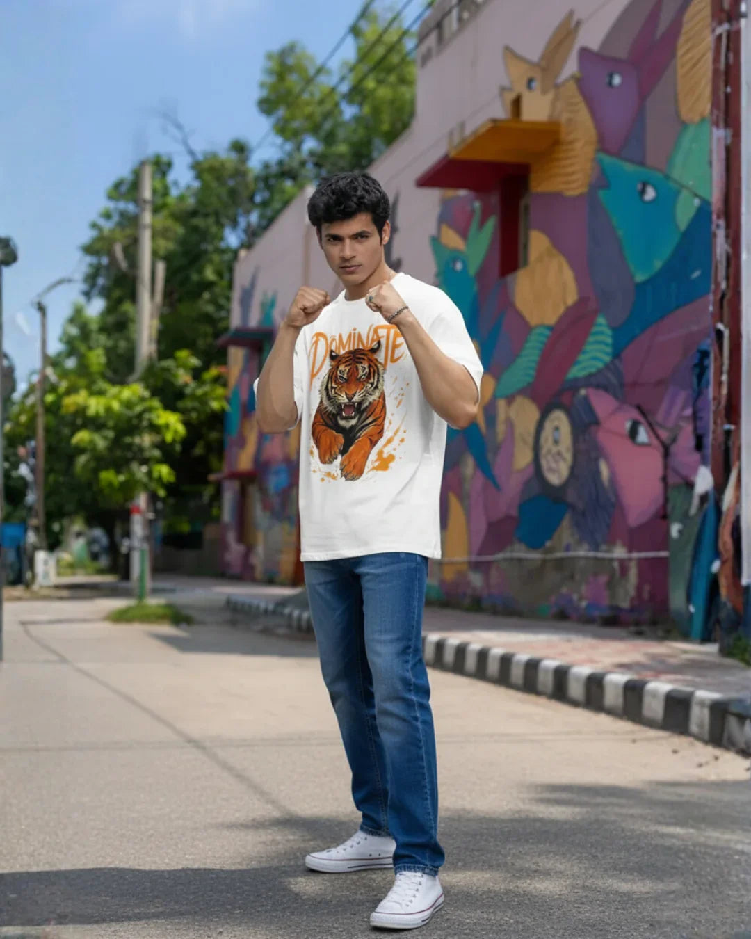 Dominate Tiger Graphic Oversized T-Shirt