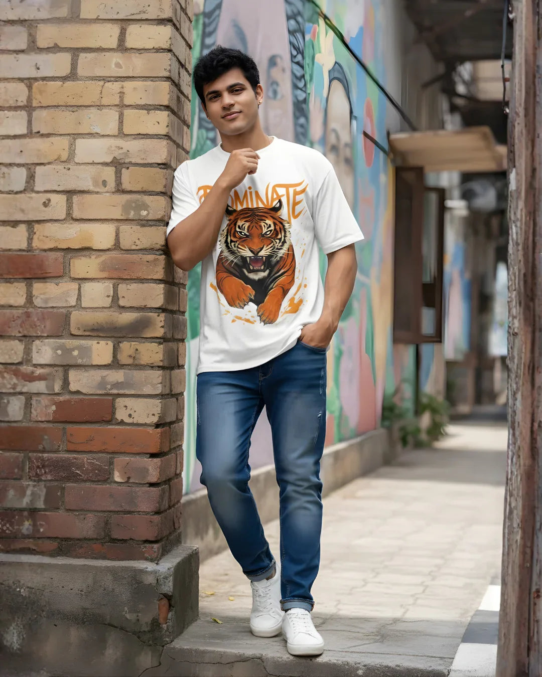 Dominate Tiger Graphic Oversized T-Shirt