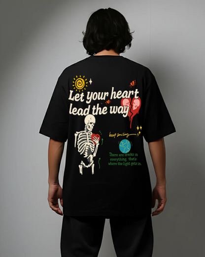 Let Your Heart Lead' Oversized Tee