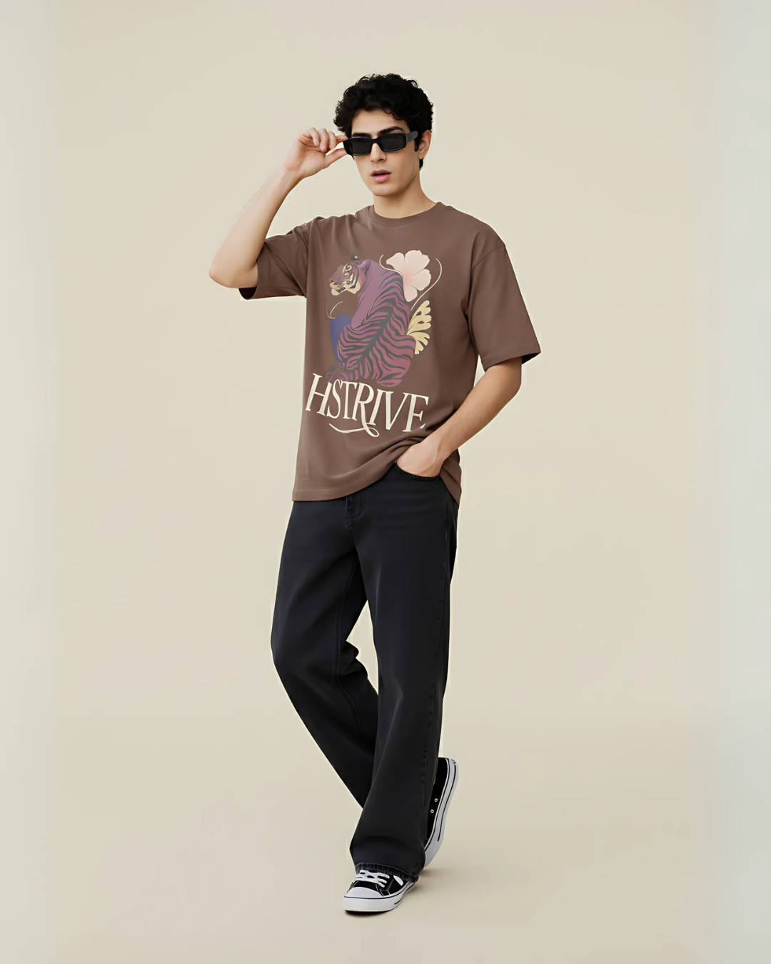 The Human Strive "Tiger Bloom" Oversized T-Shirt