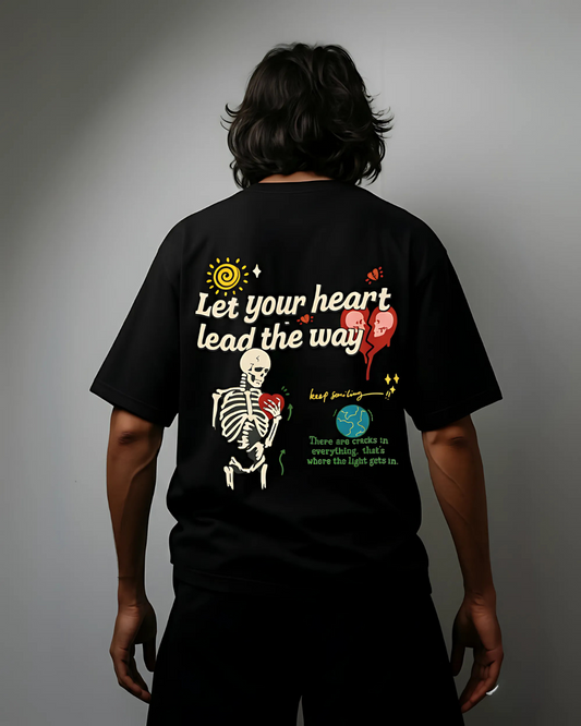 Let Your Heart Lead' Oversized Tee