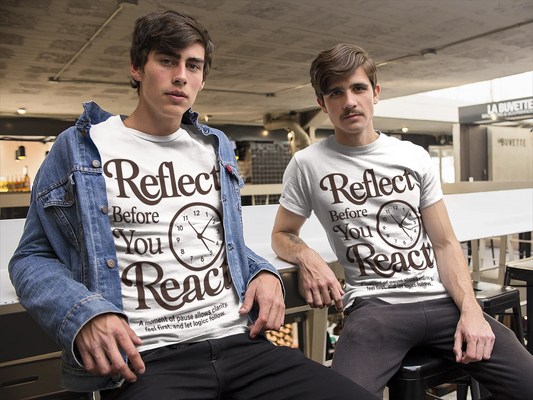 Reflect Before You React Oversized White T-Shirt